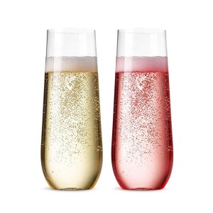 Big discounting Blue Stemless Wine Glass - Charmlite Clear Reusable Stemless Champagne Flute Champagne Glass For Wedding – 10 oz – Charmlite