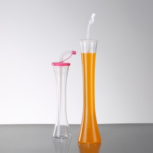 Charmlite kynningarplast garðbolli með strái – 12 oz / 21 oz – 350 ml / 600 ml