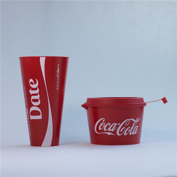 Best quality 32oz Pp Cup - Charmlite 1000ml two in one 2-1 pp plastic drinking cup customize hard pp cup with snack bowl and straw – Charmlite detail pictures