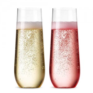 Charmlite Clear Reusable Stemless Champagne Flute Champagne Girazi Remuchato – 10 oz
