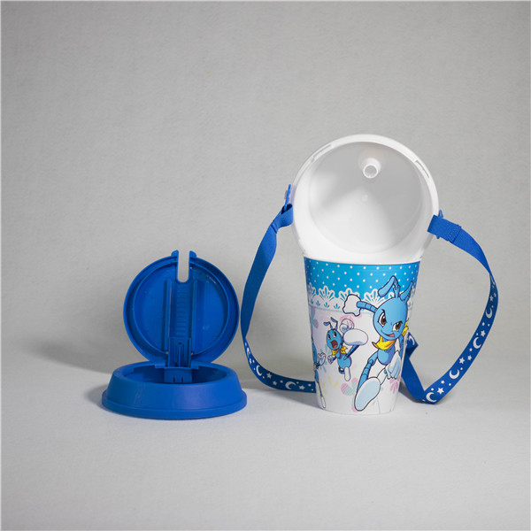 Best quality 32oz Pp Cup - Charmlite 1000ml two in one 2-1 pp plastic drinking cup customize hard pp cup with snack bowl and straw – Charmlite detail pictures