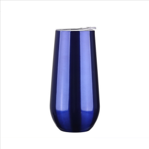 Мини-фужер для шампанского объемом 6 унций с двойными стенками, без ножки, нержавеющая сталь, с вакуумной изоляцией, бокал для вина с крышкой