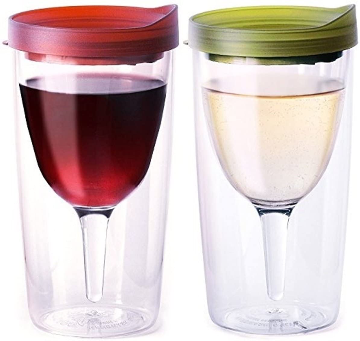 Big discounting Blue Stemless Wine Glass - Amazon best seller 10oz plastic wine glass transparent wine tumblers double wall insulated wine cups with lid – Charmlite detail pictures