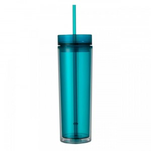 ଢାଙ୍କଣ ଏବଂ ଷ୍ଟ୍ର ସହିତ ଆକ୍ରିଲିକ୍ PS ଟମ୍ବଲର୍ ସ୍କିନି 16oz ଡବଲ୍ ୱାଲ୍ ପ୍ଲାଷ୍ଟିକ୍ ଟମ୍ବଲର୍ ପୁନଃବ୍ୟବହାରଯୋଗ୍ୟ କପ୍ ଷ୍ଟ୍ର ସହିତ