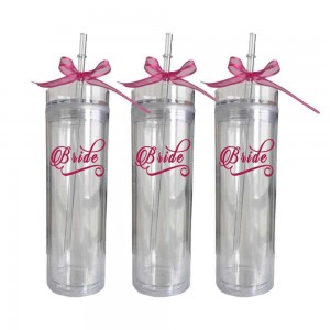 ଢାଙ୍କଣ ଏବଂ ଷ୍ଟ୍ର ସହିତ ଆକ୍ରିଲିକ୍ PS ଟମ୍ବଲର୍ ସ୍କିନି 16oz ଡବଲ୍ ୱାଲ୍ ପ୍ଲାଷ୍ଟିକ୍ ଟମ୍ବଲର୍ ପୁନଃବ୍ୟବହାରଯୋଗ୍ୟ କପ୍ ଷ୍ଟ୍ର ସହିତ