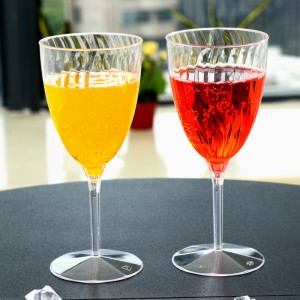 Copas de vino de plástico desechables clásicas de 8 oz. Copas de vino reutilizables para bodas y eventos de lujo.