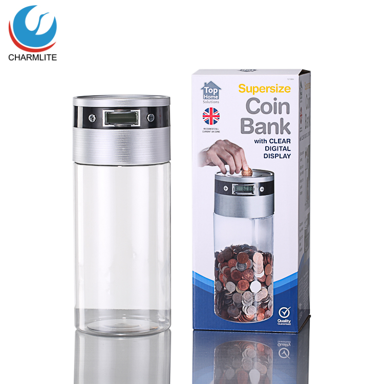 Cheap PriceList for Ice Bucket With Tong Stainless Steel - Supersize Digital Coin Bank For Kids And Adults with Large Capacity – Charmlite detail pictures