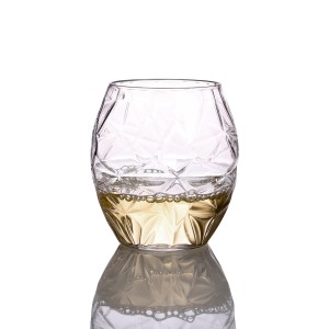 Charmlite Crystal Stemless የወይን ብርጭቆዎች ፒኢቲ የወይን ብርጭቆዎች ትሪታን ወይን ጠጅ ታምብል ዊስኪ ታምብል - 16 አውንስ