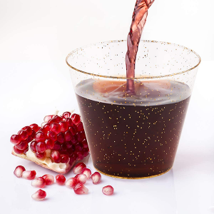 ʻO Charmlite 9oz Glitter Plastic Disposable Gold Clear Plastic Tumblers no ka male ʻana, hoʻomaikaʻi, pāʻina Kalikimaka.