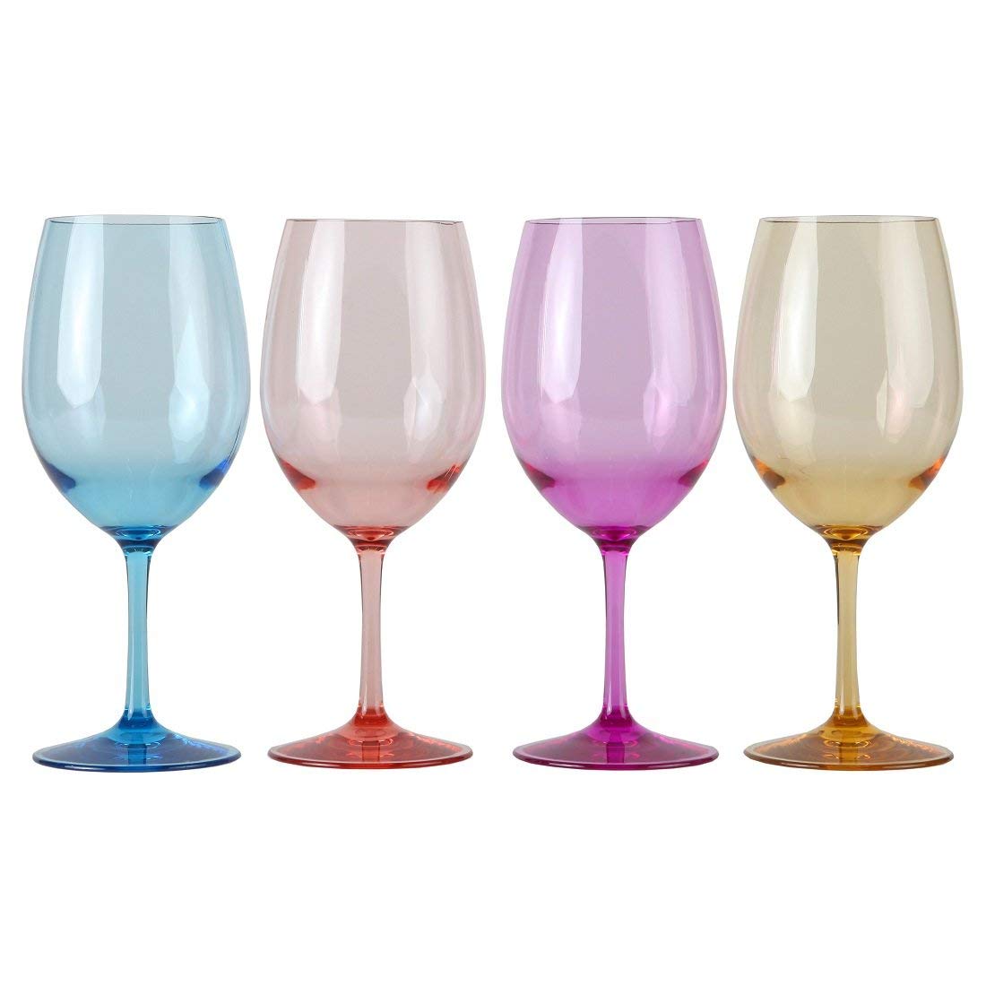 I-Charmlite Shatterproof Iwayini Ebomvu yeglasi ye-Tritan Wine Goblets ye-Acrylic Stemmed Wine Glass- 20.5oz Umfanekiso okhoyo